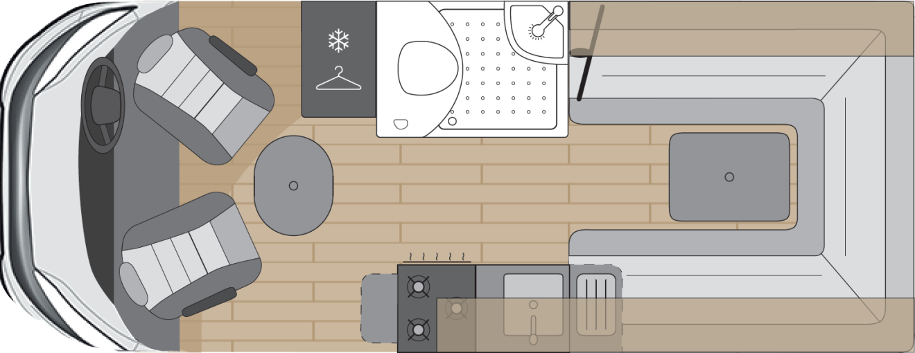 The daytime floorplan of the COVE RL.