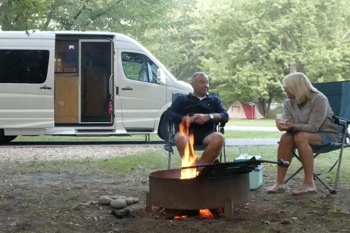 Scot and Jane at a campsite in the USA in 2025.