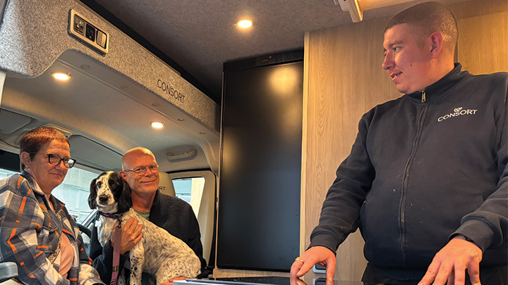 Handover day at Consort Motorhomes.