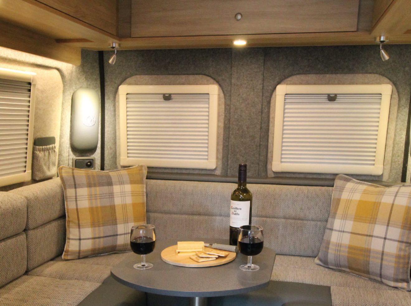 The u shaped lounge that comes with the REEF motorhome.